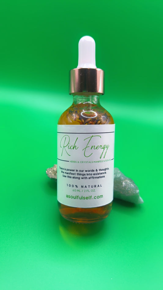 Rich Energy Herbs & Crystals Manifestation Oil