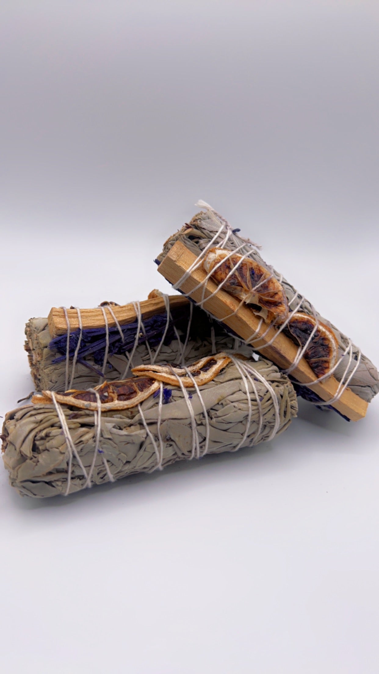 White Sage, Florida Water, Lavender, Lemon, & Palo Santo Smudge Wand